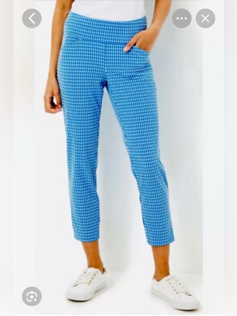 Lilly Pulitzer UFP 50+ Gingham Corso Crop Pant, 12, NWT